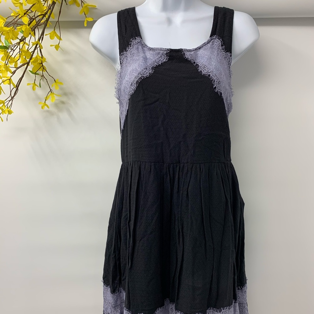 Free People Womens Sleeveless Black Purple Dress 6